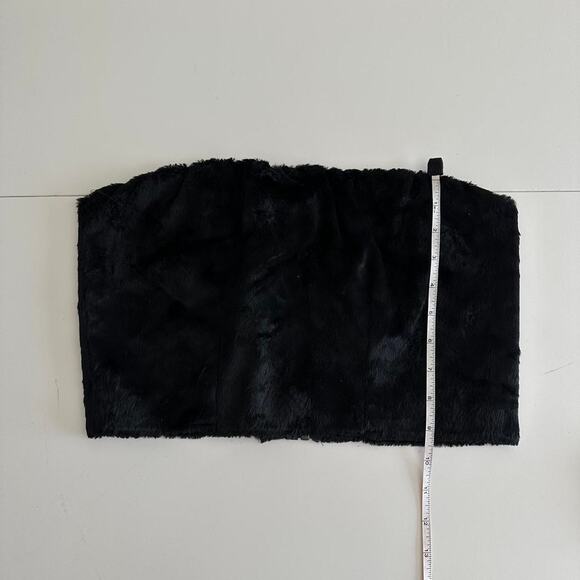 handmade black fuzzy tube crop top - Picture 10 of 10